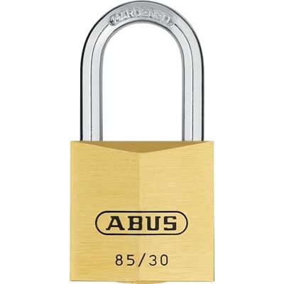 ABUS Cadeado de latão 85/30HB24 com manilha alta para portas de cave, galpões e muito mais resistente às intempéries manilha de aço endurecido nível de segurança 5 ABUS Cadeado de latão 85/30HB24 com manilha alta para portas de cave, galpões e muito mais resistente às intempéries manilha de aço endurecido nível de segurança 5