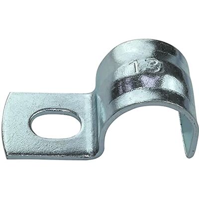 AERZETIX Conjunto de 25 abraçadeiras para cabo braçadeira de tubo em forma de U para fios Ø 13 mm em aço galvanizado suporte de fixação lateral AERZETIX Conjunto de 25 abraçadeiras para cabo braçadeira de tubo em forma de U para fios Ø 13 mm em aço galvanizado suporte de fixação lateral