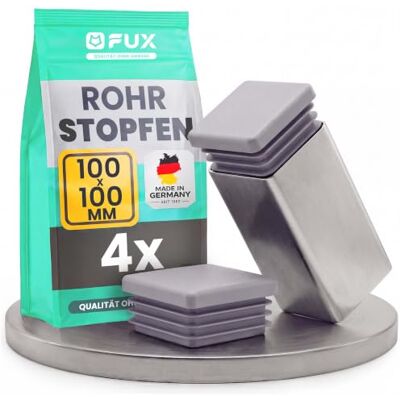 FUX 4 peças de tampas quadradas de plástico para tubos cinzento Protege o chão de arranhões, deslizamento silencioso, ajuste firme nas pernas, preto FUX 4 peças de tampas quadradas de plástico para tubos cinzento Protege o chão de arranhões, deslizamento silencioso, ajuste firme nas pernas, preto