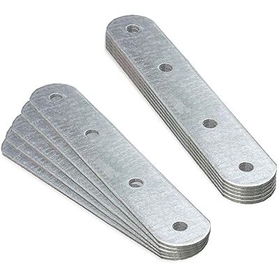 OMIdeas 10 Placas de união de suportes planos (90 x 25 x 2) placas de fixação de metal plano chapa aço suportes de canto reto galvanizado OMIdeas 10 Placas de união de suportes planos (90 x 25 x 2) placas de fixação de metal plano chapa aço suportes de canto reto galvanizado