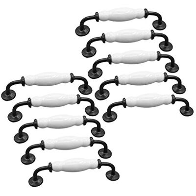 EBETA 10 x Puxadores de móveis puxadores de porta puxadores de arco maçanetas de móveis maçaneta de móveis de cerâmica puxadores de armários (128 mm de diâmetro do furo) EBETA 10 x Puxadores de móveis puxadores de porta puxadores de arco maçanetas de móveis maçaneta de móveis de cerâmica puxadores de armários (128 mm de diâmetro do furo)