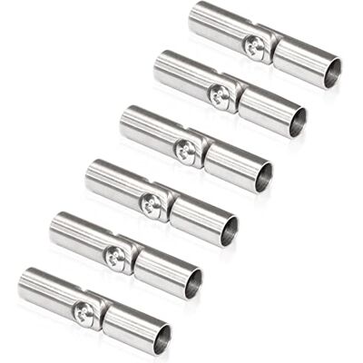 PRIOstahl Conector articulado, conector flexível com barra de enchimento articulada: 6 x conectores ajustáveis 10 mm de aço inoxidável V2A para barra redonda, corrimão de escadas, corrimão PRIOstahl Conector articulado, conector flexível com barra de enchimento articulada: 6 x conectores ajustáveis 10 mm de aço inoxidável V2A para barra redonda, corrimão de escadas, corrimão
