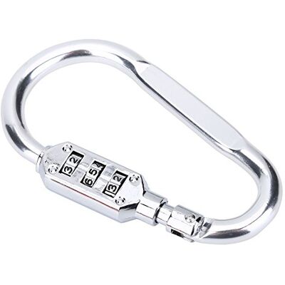 Tbest Fechadura de mosquetão de bagagem mala de viagem fechadura de combinação de segurança de bagagem cadeado de mosquetão de fecho para mala de viagem, escalada ao ar (prata) Tbest Fechadura de mosquetão de bagagem mala de viagem fechadura de combinação de segurança de bagagem cadeado de mosquetão de fecho para mala de viagem, escalada ao ar (prata)