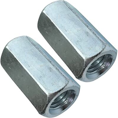 AERZETIX C49602 Conjunto de 2 porcas de acoplamento hexagonais longas M14 x 42 mm, porca de extensão prolongadora, em aço carbono com rosca métrica AERZETIX C49602 Conjunto de 2 porcas de acoplamento hexagonais longas M14 x 42 mm, porca de extensão prolongadora, em aço carbono com rosca métrica