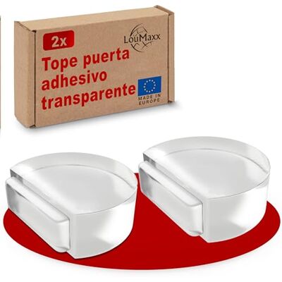 LouMaxx batente de porta piso auto-adesivo piso adequado para todos os pisos duros para proteger a parede e os móveis autoadesivo, transparente, semicircular e fácil de colocar 2 unidades LouMaxx batente de porta piso auto-adesivo piso adequado para todos os pisos duros para proteger a parede e os móveis autoadesivo, transparente, semicircular e fácil de colocar 2 unidades