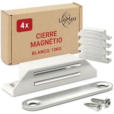 LouMaxx Lote de 4 fechaduras magnéticas extra fortes Força de fixação 13 kg Conjunto de 4 ímanes de porta Fecho magnético Armário magnético Fechaduras magnéticas Porta de armário LouMaxx Lote de 4 fechaduras magnéticas extra fortes Força de fixação 13 kg Conjunto de 4 ímanes de porta Fecho magnético Armário magnético Fechaduras magnéticas Porta de armário