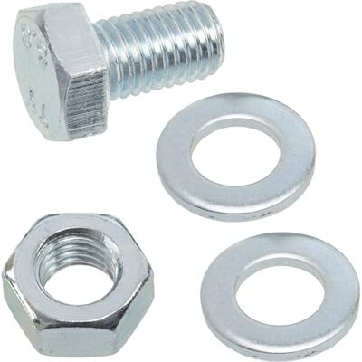 AERZETIX Conjunto de 10 parafusos de cabeça hexagonal M12x20 mm + 20 arruelas M12x24 mm + 10 porcas hexagonais M12 para bricolagem e fixação leve aço AERZETIX Conjunto de 10 parafusos de cabeça hexagonal M12x20 mm + 20 arruelas M12x24 mm + 10 porcas hexagonais M12 para bricolagem e fixação leve aço