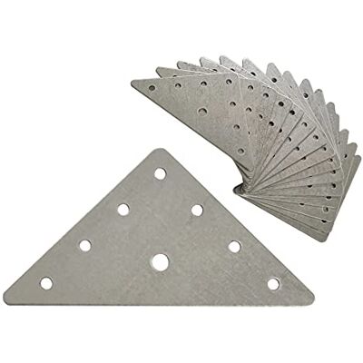 OMIdeas 15 x Suporte Triangular de Aço (90 x 90 x 1,5) Ângulos Metálicos Esquadros de Madeira Galvanizado OMIdeas 15 x Suporte Triangular de Aço (90 x 90 x 1,5) Ângulos Metálicos Esquadros de Madeira Galvanizado