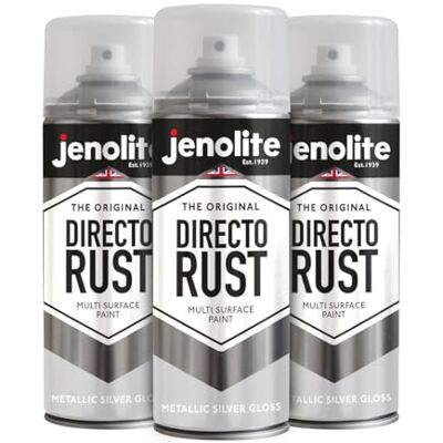 JENOLITE Directorust Tinta Metálica Brilhante PRATA Tinta multissuperfície Primer, camada de base e camada superior tudo-em-um 3 x 400ml JENOLITE Directorust Tinta Metálica Brilhante PRATA Tinta multissuperfície Primer, camada de base e camada superior tudo-em-um 3 x 400ml