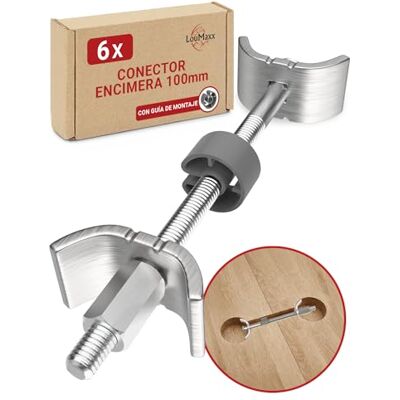 LouMaxx Conector para móveis, 100 mm, 6 unidades. Junta de bancada de cozinha parafusos de montagem de móveis hardware de montagem solução segura e estável LouMaxx Conector para móveis, 100 mm, 6 unidades. Junta de bancada de cozinha parafusos de montagem de móveis hardware de montagem solução segura e estável