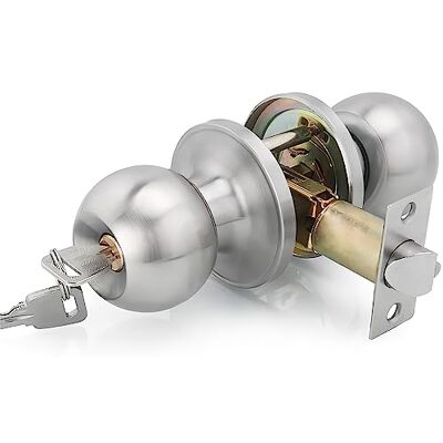 Qrity 2 x aço inoxidável puxador de porta puxador de porta Lock Lockset para entrada ou passagem, entrance, base de cobre, tamanho do trinco 60 / 70 mm Qrity 2 x aço inoxidável puxador de porta puxador de porta Lock Lockset para entrada ou passagem, entrance, base de cobre, tamanho do trinco 60 / 70 mm