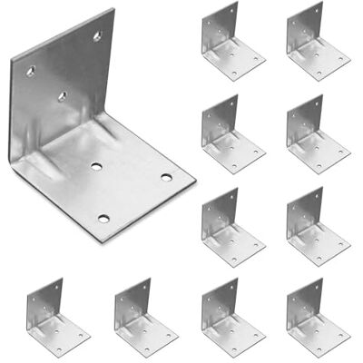 OMIdeas 10 conectores em ângulo (60 x 60 x 60 x 2) Suportes de ângulo de canto reforçados folha de aço galvanizado OMIdeas 10 conectores em ângulo (60 x 60 x 60 x 2) Suportes de ângulo de canto reforçados folha de aço galvanizado