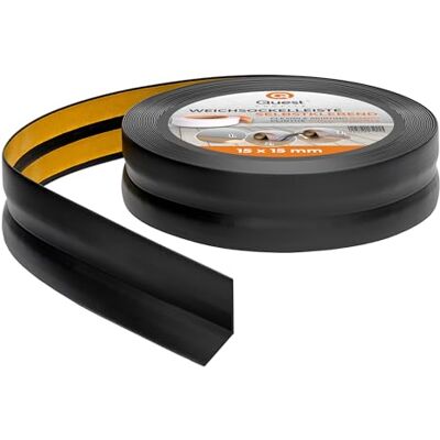 Garmin Rodapés Flexível Autoadesivo 15 mm x 15 mm 5 Metros Rodapé Dobrável para Cozinha Banheiro Fita de vedação Perfil PVC Impermeável Decorativo Preto Garmin Rodapés Flexível Autoadesivo 15 mm x 15 mm 5 Metros Rodapé Dobrável para Cozinha Banheiro Fita de vedação Perfil PVC Impermeável Decorativo Preto