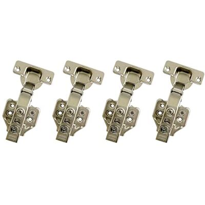 LIKERAINY 105 graus sobreposição total dobradiça 35 mm com amortecedor clip-on tecnologia totalmente lapelado dobradiças para portas de móveis armários de cozinha 4 peças LIKERAINY 105 graus sobreposição total dobradiça 35 mm com amortecedor clip-on tecnologia totalmente lapelado dobradiças para portas de móveis armários de cozinha 4 peças