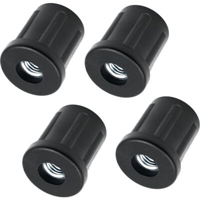 Design61 4 tampões roscados redondos para tubos de ajuste de 25 mm de diâmetro, 1,5 mm com rosca interior M10, Design61 4 tampões roscados redondos para tubos de ajuste de 25 mm de diâmetro, 1,5 mm com rosca interior M10,