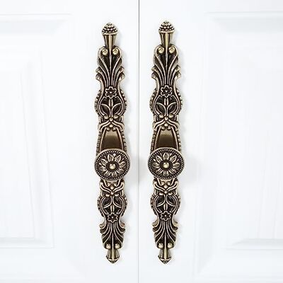 Mgoodoo 2 peças de puxadores vintage para portas de móveis, bronze antigo, para armários de cozinha, armários, confortáveis com distância entre orifícios de 160 mm Mgoodoo 2 peças de puxadores vintage para portas de móveis, bronze antigo, para armários de cozinha, armários, confortáveis com distância entre orifícios de 160 mm