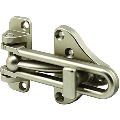 Defender Security Prime-Line Protetor de porta de barra oscilante com fechadura auxiliar de alta segurança, acabamento em níquel acetinado (embalagem individual) Defender Security Prime-Line Protetor de porta de barra oscilante com fechadura auxiliar de alta segurança, acabamento em níquel acetinado (embalagem individual)