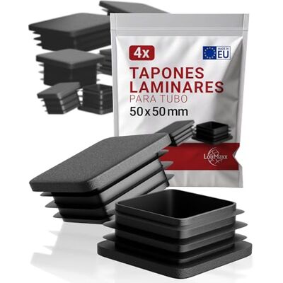 LouMaxx Tampões de lâmina de 50 x 50 mm, tampa de tubo preto, tampa para tubo quadrado de 50 x 50 mm, tampas quadradas de plástico resistente, tampas para postes como tampa protetora LouMaxx Tampões de lâmina de 50 x 50 mm, tampa de tubo preto, tampa para tubo quadrado de 50 x 50 mm, tampas quadradas de plástico resistente, tampas para postes como tampa protetora