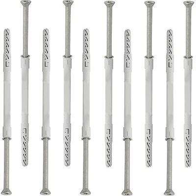 AERZETIX Conjunto de 10 buchas de plástico Ø 10 x 180 mm com flange chanfrada 10 parafusos Ø 7 x 185 mm autorroscantes com cabeça fresada pegada estrela TX40 betão tijolo fixação AERZETIX Conjunto de 10 buchas de plástico Ø 10 x 180 mm com flange chanfrada 10 parafusos Ø 7 x 185 mm autorroscantes com cabeça fresada pegada estrela TX40 betão tijolo fixação