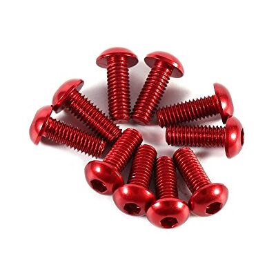 Zerodis 10 parafusos M3 de 0,236 – 0,394 polegadas de cores com cabeça redonda, parafusos de liga de alumínio, parafuso hexagonal métrico (vermelho 0,315 polegadas) Zerodis 10 parafusos M3 de 0,236 – 0,394 polegadas de cores com cabeça redonda, parafusos de liga de alumínio, parafuso hexagonal métrico (vermelho 0,315 polegadas)