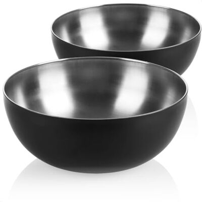com-four ® 2 tigelas para salada de aço inoxidável, tigelas para saladas, lanche, tigelas para misturar e server, tigela com revestimento exterior (2 peças Ø 24 cm preto) Bocadillos Cuencos para Mezclar y Servir Tazón con Revestimiento Exterior com-four ® 2 tigelas para salada de aço inoxidável, tigelas para saladas, lanche, tigelas para misturar e server, tigela com revestimento exterior (2 peças Ø 24 cm preto) Bocadillos Cuencos para Mezclar y Servir Tazón con Revestimiento Exterior