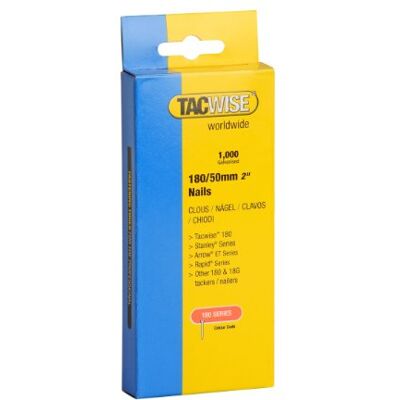 TACWISE Pregos Brad galvanizados de tipo 18 g/50 mm, embalagem de 1000 TACWISE Pregos Brad galvanizados de tipo 18 g/50 mm, embalagem de 1000