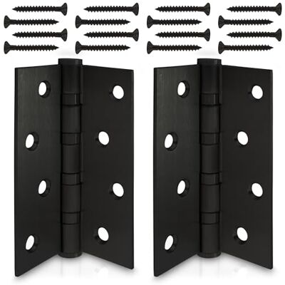 ECENCE Bisagra para Porta de Aço Inoxidável 304 (V2A) 2 Peças Preto Dobradiça de ferragem com rolamento de esferas quádruplo, Espessura do material 2,5 mm ECENCE Bisagra para Porta de Aço Inoxidável 304 (V2A) 2 Peças Preto Dobradiça de ferragem com rolamento de esferas quádruplo, Espessura do material 2,5 mm