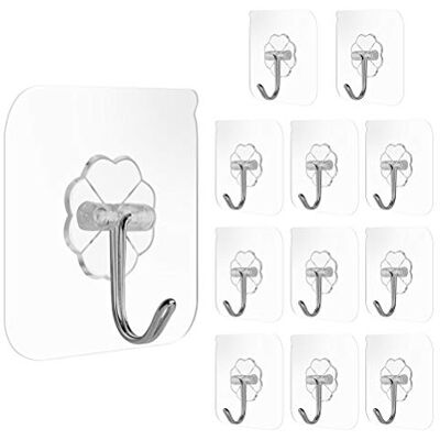 FOCCTS 12 peças ganchos adesivos de parede, ganchos autocolantes, cabides autocolantes, pregos, adesivos de parede, gancho adesivo forte, ganchos de parede, cabides adesivos casa de banho, para FOCCTS 12 peças ganchos adesivos de parede, ganchos autocolantes, cabides autocolantes, pregos, adesivos de parede, gancho adesivo forte, ganchos de parede, cabides adesivos casa de banho, para