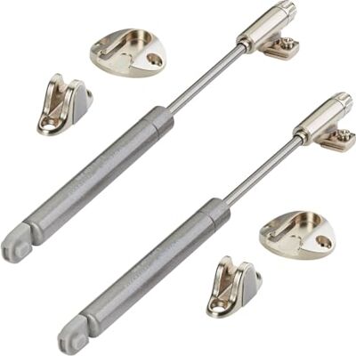 Sotech Conjunto de 2 amortecedores de gás italiano ferramenta KRABY lift up (60 Newton, 277 mm de comprimento total) amortecedor de porta de armário adequado para alçapinhas de armário Sotech Conjunto de 2 amortecedores de gás italiano ferramenta KRABY lift up (60 Newton, 277 mm de comprimento total) amortecedor de porta de armário adequado para alçapinhas de armário