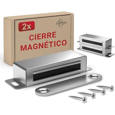 LouMaxx Fecho magnético forte para porta , força de fixação de 15 kg, conjunto de 2 fechos magnéticos armários de porta, aderência, firme LouMaxx Fecho magnético forte para porta , força de fixação de 15 kg, conjunto de 2 fechos magnéticos armários de porta, aderência, firme