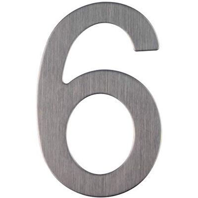 Extiff Número e letra da rua, número da porta ou número da casa, de aço inoxidável prata brilhante, com suporte adesivo, 76 mm de altura (6) Extiff Número e letra da rua, número da porta ou número da casa, de aço inoxidável prata brilhante, com suporte adesivo, 76 mm de altura (6)