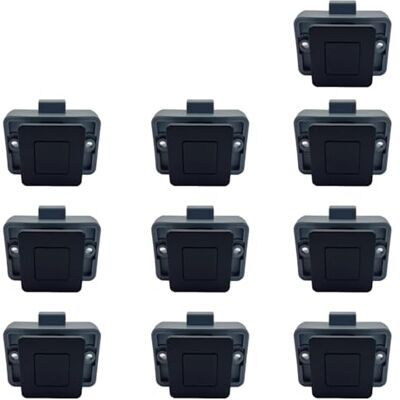 MTSmart Fechaduras de armário com botões de pressão de metal com fecho quadrados para caravanas, barcos, iates, marinha, auto-caravanas, armários, sem chave (preto, 10 unidades) MTSmart Fechaduras de armário com botões de pressão de metal com fecho quadrados para caravanas, barcos, iates, marinha, auto-caravanas, armários, sem chave (preto, 10 unidades)