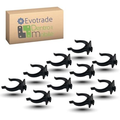 Evotrade Gancho para tomada de cozinha, ABS universal, clipe para pernas de plástico, montagem rápida a pressão, embalagem de 10 unidades, fabricado na Itália Evotrade Gancho para tomada de cozinha, ABS universal, clipe para pernas de plástico, montagem rápida a pressão, embalagem de 10 unidades, fabricado na Itália