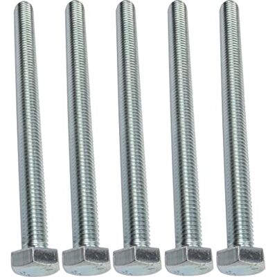 AERZETIX , Conjunto de 5 parafusos M8 x 100, cabeça hexagonal, Ø 8 x 100 mm, DIN 933, classe 8,8, aço galvanizado, bricolagem, ferramenta de montagem, ferragens, C47337 AERZETIX , Conjunto de 5 parafusos M8 x 100, cabeça hexagonal, Ø 8 x 100 mm, DIN 933, classe 8,8, aço galvanizado, bricolagem, ferramenta de montagem, ferragens, C47337