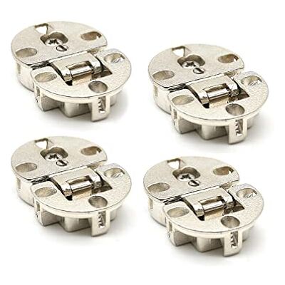 DOJA Barcelona Dobradiça oculta 4 dobradiças abertura de 180º para aba com orifício de 35 mm Zamak cromado, dobradiça compatível para mesa dobrável, portas de cozinha, portas de madeira DOJA Barcelona Dobradiça oculta 4 dobradiças abertura de 180º para aba com orifício de 35 mm Zamak cromado, dobradiça compatível para mesa dobrável, portas de cozinha, portas de madeira