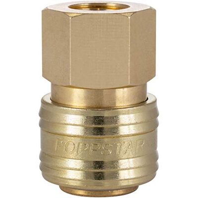 POPPSTAR Conectores rápidos de ar comprimido, diâmetro nominal 7,2 mm com rosca interna (fêmea) de 1/4 polegadas para conexão de ar comprimido POPPSTAR Conectores rápidos de ar comprimido, diâmetro nominal 7,2 mm com rosca interna (fêmea) de 1/4 polegadas para conexão de ar comprimido