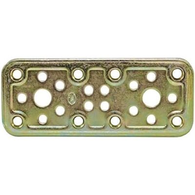 Amig Placa perfurada de união 120 x 50 x 2,2 mm Fixação de estruturas de madeira Para uniões pilar feixe, junções e reparações aço zinco Amig Placa perfurada de união 120 x 50 x 2,2 mm Fixação de estruturas de madeira Para uniões pilar feixe, junções e reparações aço zinco