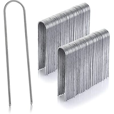 GardenMate 100 grampos de fixação galvanizados 150 mm de comprimento 25 mm de largura fio de aço 2,9 mm GardenMate 100 grampos de fixação galvanizados 150 mm de comprimento 25 mm de largura fio de aço 2,9 mm