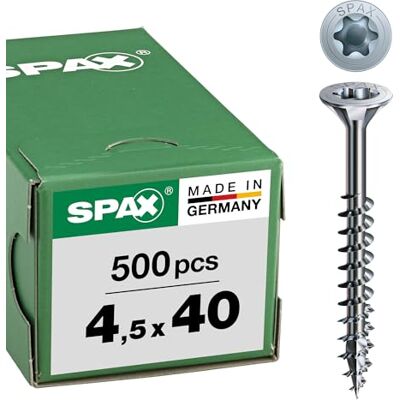 SPAX T-STAR Plus 0/1050/1/ 4,5/40/01 Vite universale com testa svasata, 4CUT, filettatura parziale, lucida zincata tramite galvanizzazione, zincato, 4,5 x 40 mm SPAX T-STAR Plus 0/1050/1/ 4,5/40/01 Vite universale com testa svasata, 4CUT, filettatura parziale, lucida zincata tramite galvanizzazione, zincato, 4,5 x 40 mm