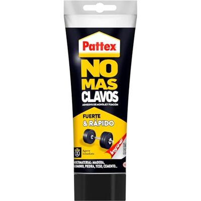 Pattex Chega de Pregos Original, adesivo de montagem resistente, cola forte para madeira, metal e mais, adesivo instantâneo para tarefas de bricolagem e DIY, 1 tubo x 250 g Pattex Chega de Pregos Original, adesivo de montagem resistente, cola forte para madeira, metal e mais, adesivo instantâneo para tarefas de bricolagem e DIY, 1 tubo x 250 g