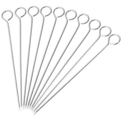 Westmark Conjunto de agulhas para roulade, 10 peças, afiadas, comprimento 10 cm cada, aço inoxidável, prateado, 1022270 Westmark Conjunto de agulhas para roulade, 10 peças, afiadas, comprimento 10 cm cada, aço inoxidável, prateado, 1022270