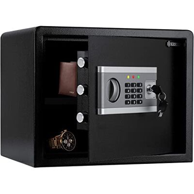 KESSER ® Seguro eletrónico Caixa forte com bateria 3 fechos de parafuso duplo para parede e chão, para móveis Iluminação interior (L) KESSER ® Seguro eletrónico Caixa forte com bateria 3 fechos de parafuso duplo para parede e chão, para móveis Iluminação interior (L)