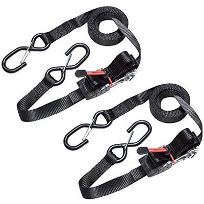Master Lock Cinchas de amarração com catraca e ganchos, embalagem de 2, preto, 4,25 m x 25 mm Master Lock Cinchas de amarração com catraca e ganchos, embalagem de 2, preto, 4,25 m x 25 mm