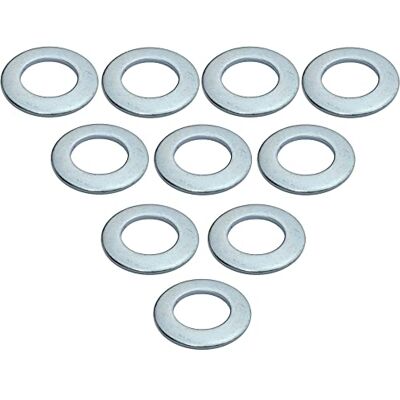 AERZETIX C49139 Conjunto de 10 arruelas planas largas M20 Ø 36 mm H 2,7 mm, em aço galvanizado, DIN 125 AERZETIX C49139 Conjunto de 10 arruelas planas largas M20 Ø 36 mm H 2,7 mm, em aço galvanizado, DIN 125