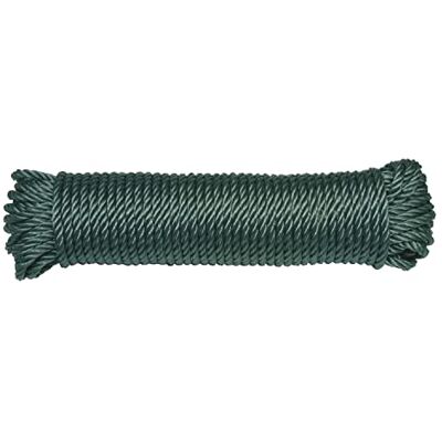 Amig Corda de plástico entrançada verde Mod.20100 cordão multiusos de polietileno torcido para estendais de roupa, presilhas de lonas, jardinagem, agricultura ou pesca, medidas: Ø 5 mm x 10 m Amig Corda de plástico entrançada verde Mod.20100 cordão multiusos de polietileno torcido para estendais de roupa, presilhas de lonas, jardinagem, agricultura ou pesca, medidas: Ø 5 mm x 10 m