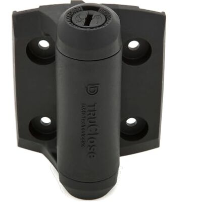 National Hardware Tru-Close-dobradiça estreita de porta de mola de fecho automático em preto, 3-13/16" x 2-1/2 National Hardware Tru-Close-dobradiça estreita de porta de mola de fecho automático em preto, 3-13/16" x 2-1/2