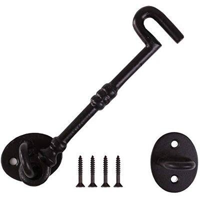 Merriway Gancho para cabine (ferro fundido, 200 mm, 1 unidade), preto Merriway Gancho para cabine (ferro fundido, 200 mm, 1 unidade), preto