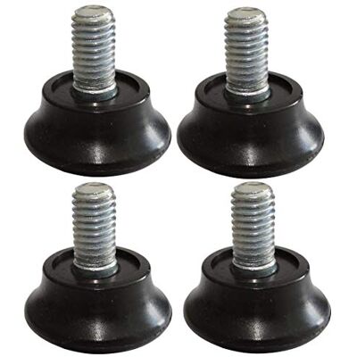 AERZETIX : 4 x pernas ajustáveis reguláveis para móveis M8 para parafusos Ø 28 mm H12 mm, preto AERZETIX : 4 x pernas ajustáveis reguláveis para móveis M8 para parafusos Ø 28 mm H12 mm, preto