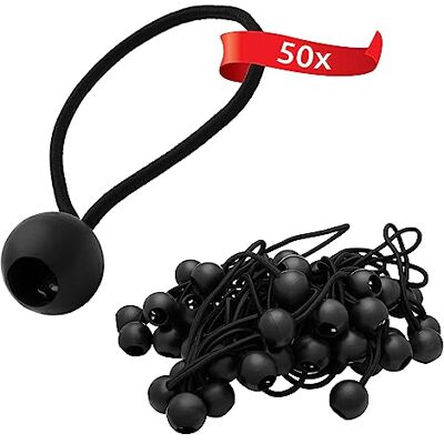 ECENCE 50 peças tensores de borracha com bolas borrachas elásticas de plástico para lonas, tendas, pavilhões e tendas fixação segura com grande força tensora preto Gomas elásticas para fijar lonas, carpas, pabellones y tiendas con sujeción firme y gran ECENCE 50 peças tensores de borracha com bolas borrachas elásticas de plástico para lonas, tendas, pavilhões e tendas fixação segura com grande força tensora preto Gomas elásticas para fijar lonas, carpas, pabellones y tiendas con sujeción firme y gran