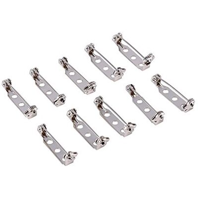 Walfront Pin de segurança 50 peças pinos de segurança de ferro de furos broche de barra conjunto para acolchoar bricolage, cobertores, artesanato, roupas, tapeçaria (25 mm) Walfront Pin de segurança 50 peças pinos de segurança de ferro de furos broche de barra conjunto para acolchoar bricolage, cobertores, artesanato, roupas, tapeçaria (25 mm)